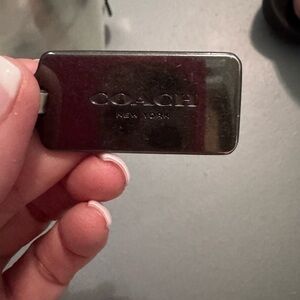 Coach Metallic Silver Keychain